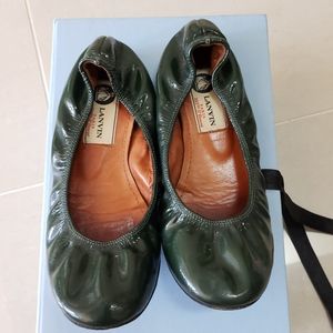 Lanvin Green Leather Ballet Flats - Size 35 (5 US)
